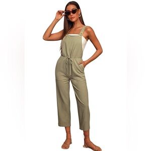 Rhythm Verona Sage Wide Leg Drawstring Jumpsuit Size Small NWOT